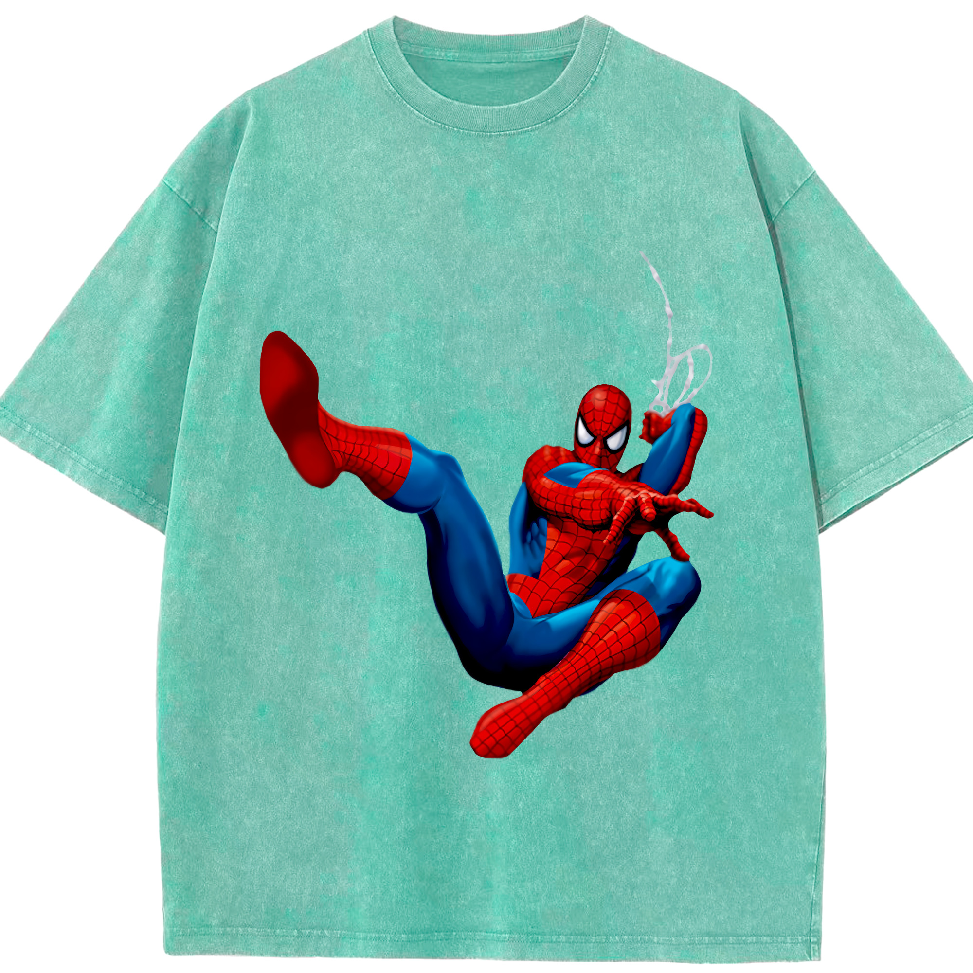 （画像用） Spider Man スパイダーマン 綿100% ヴィンテージ風 半袖Tシャツ（フロントプリント）